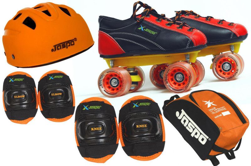 Jaspo Saphire Intact Shoe Skates Combo Foot length 25.7 cms Size : 7 UK ( Age group 13-14 years ) Skating Kit