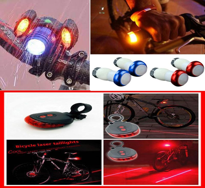 Roadsun Front light and tail back light handle light LED Front Rear Light Combo  (blue red Black white)