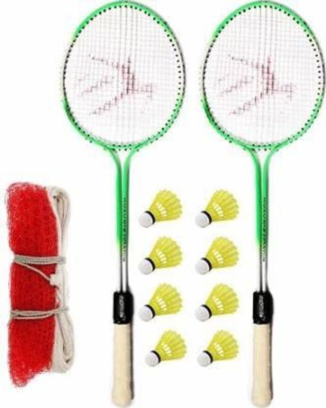 SPO Zone 789 Badminton raqucet Set Of 2 pcs kit with 1 net 8 shuttle nylon Multicolor Strung Badminton Racquet  (Pack of: 4, 280 g)