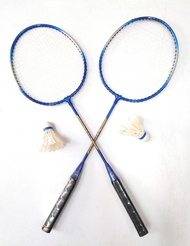 ABC Season Store Combo of Badminton- Racket with 2 Shuttle Cork - for Kids | Material - Aluminium PVC String | Best for Sports Lover Badminton Kit