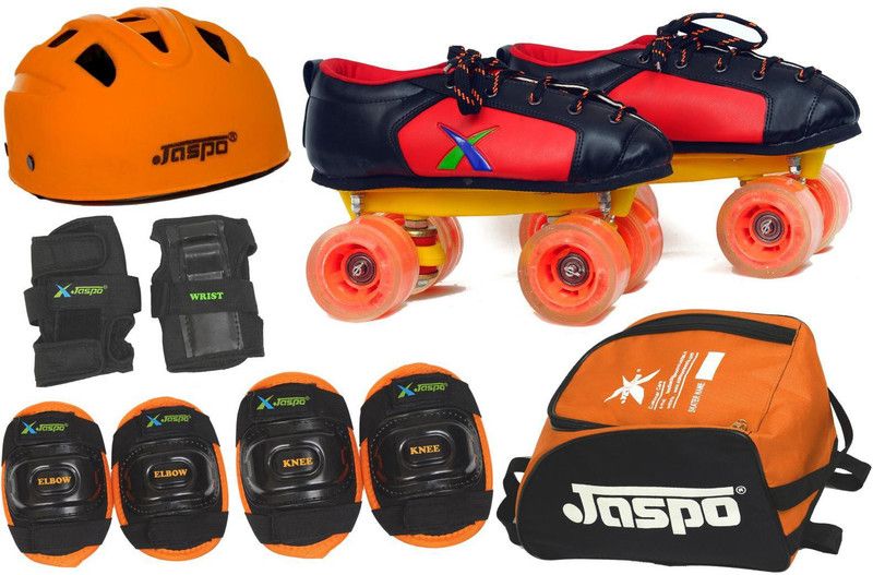 Jaspo Velocity Intact Shoe Skates Combo Foot length 19.0 cms Size : 12 UK ( Age group 5-6years) Skating Kit