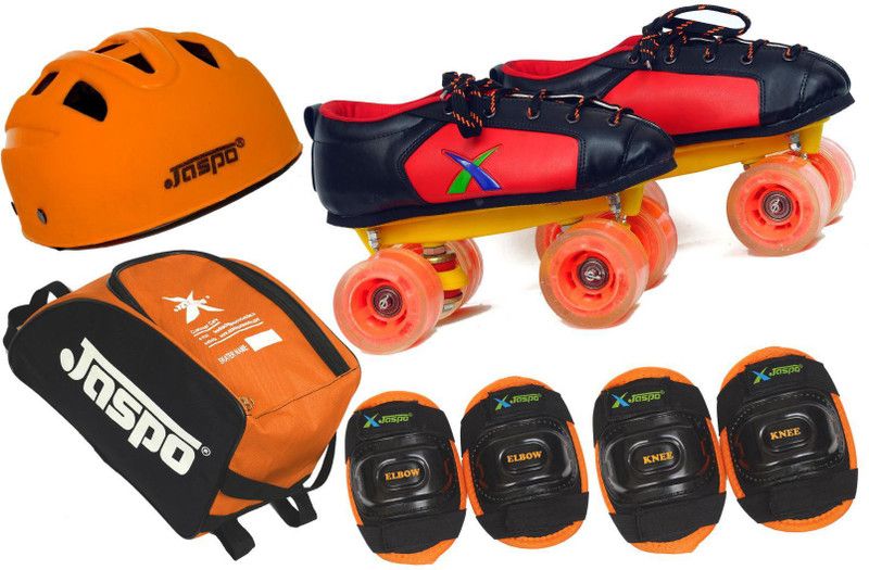 Jaspo Velocity Intact Shoe Skates Combo Foot length 26.9 cms Size : 9 UK ( Age 16 years and above) Skating Kit