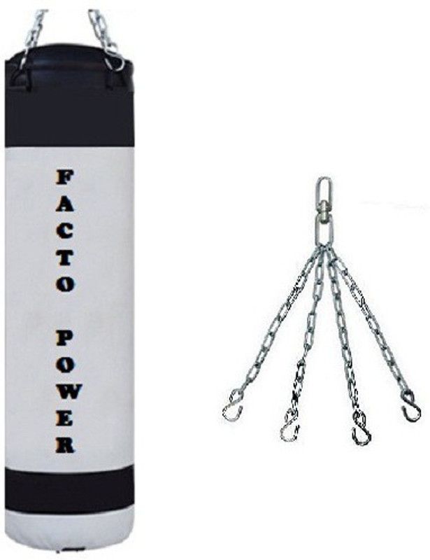 FACTO POWER 6.5 Feet Long, P.U Material, WHITE & BLACK Color, Unfilled with Chain Hanging Bag  (6, 72 kg)