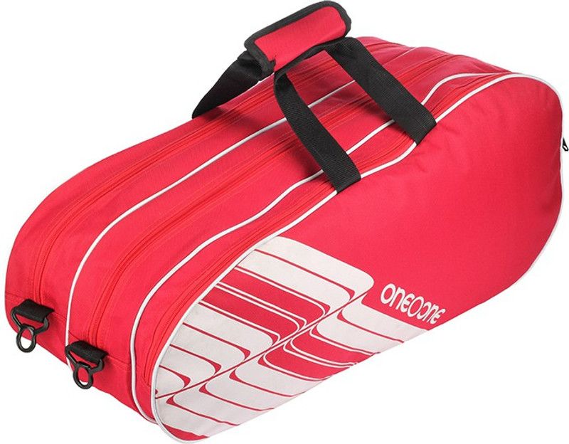 One O One Lines Collection Triple Red White - Badminton / Tennis Kitbag Badminton Kitbag  (Red, Kit Bag)