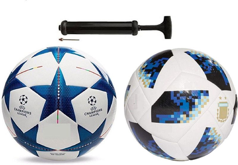 Unik Star Blue + Startel 18 Blue Football Combo With Pump Football Kit