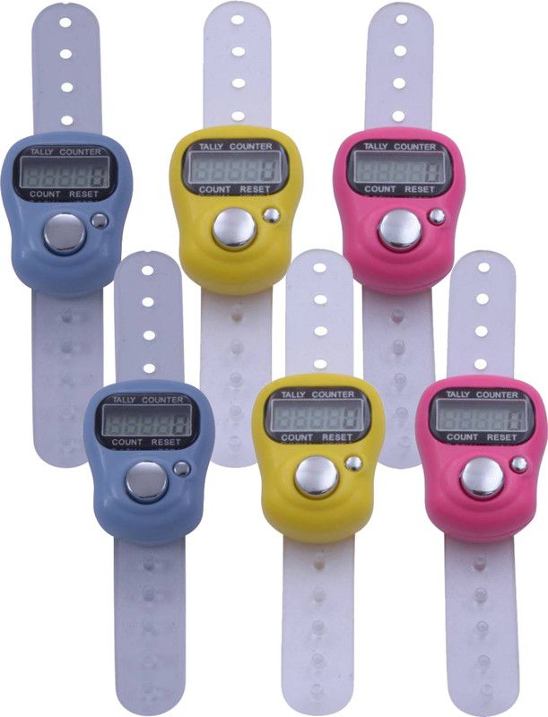 SUNRISE Small Size Multicolor Finger Counter ( Pack of 6 Pcs ) Digital Tally Counter  (Multicolor Pack of 6)