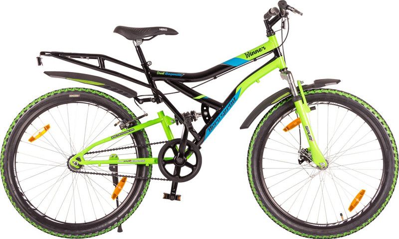 HERO Winner 24T 24 T Mountain Cycle  (Single Speed, Green, Black)