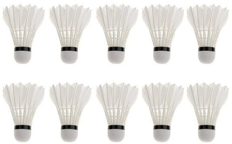 HK Sport & Toys Shuttlecock Pack of 10 Feather Shuttle Cock (White) Feather Shuttle - White  (Fast, 79, Pack of 10)
