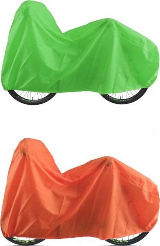 BikenWear Universal Combo of Green-Orange Bicycle Cover Free Size  (Green, Orange)