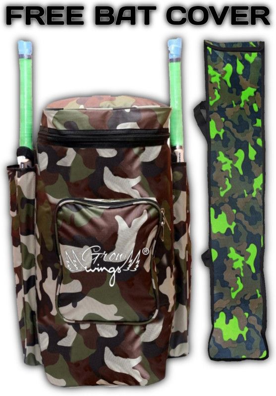 Grow wings Cricket kit bag/bat cover  (Green, Kit Bag)