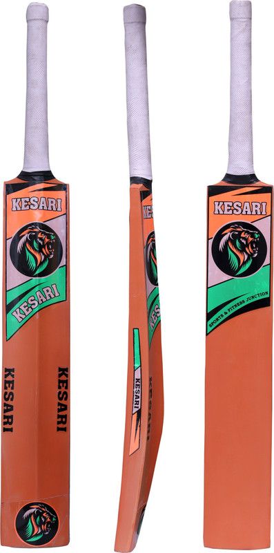 sports & fitness junction Kesari Poplar Willow Bat for Soft Tennis Ball Color Blue With Toeguard & 3 Band Poplar Willow Cricket Bat  (990 g)