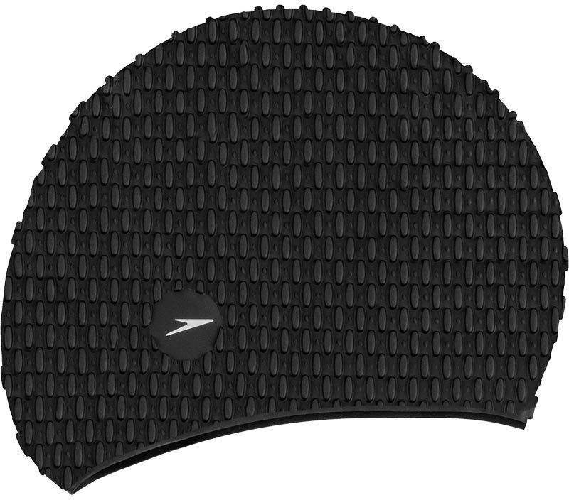 Flyp BUBBLE SILICON SWIMMING CAP FOR HAIR PROTECTION TO SWIM Swimming Cap  (Black, Pack of 1)