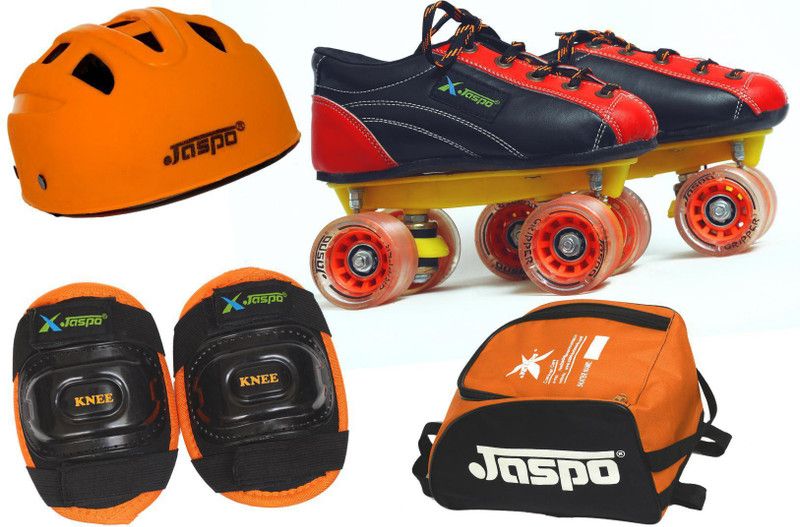 Jaspo Saphire Eco Shoe Skates Combo Foot length 21.9 cms Size : 1 UK ( Age group 7-8 years) Skating Kit