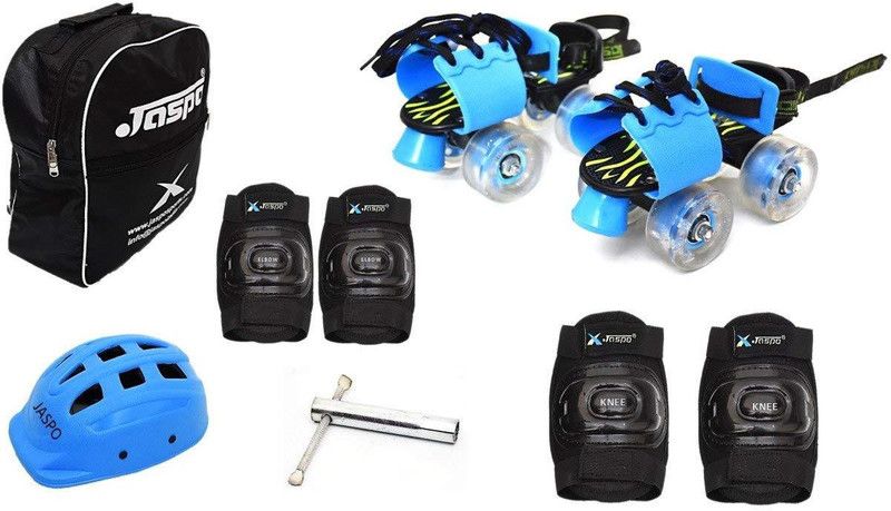 Jaspo Kinder Ride Intact Junior Adjustable Roller Skates Combo Suitable for Age Group Upto 5 Years Skating Kit