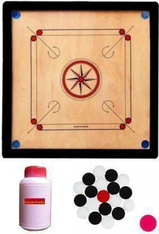 SK ProductS Wooden Carrom Board with Coins, Striker and Carrom Powder (Beige) 80 cm Carrom Board  (Beige)