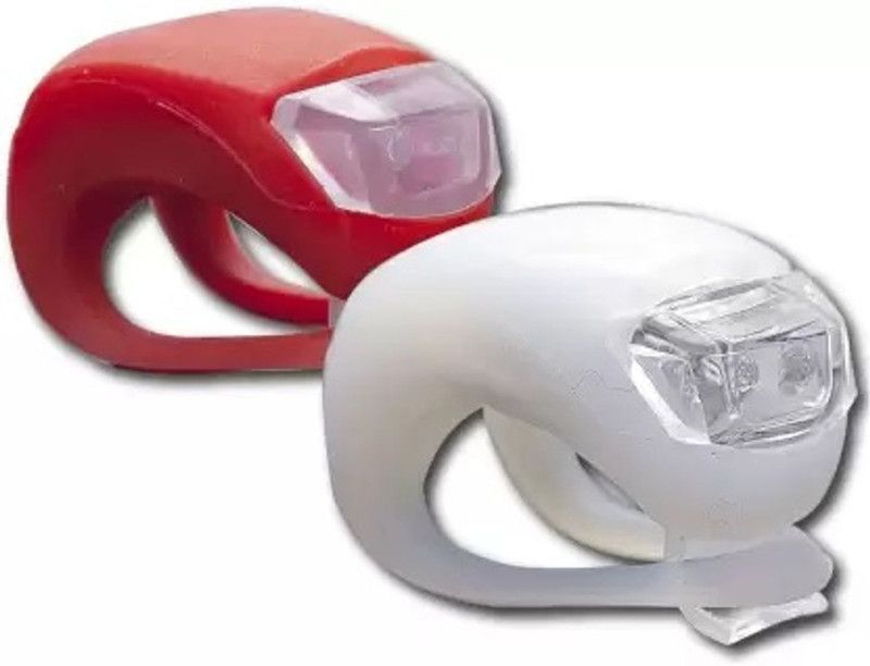 rebel Handle Bar Silicon Ultra Bright LED Bicycle Front Rear Lights Combo (White, Red) LED Front Rear Light Combo  (WHITE AND RED)