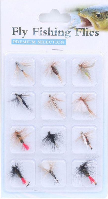 FUTABA Artificial Fly Carbon Steel Fishing Lure  (Pack of 12, Size 2)