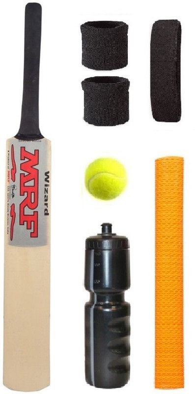 Sretail Silver Popular WillowCricket Bat (For Tennis Ball) Size-6 Combo (Kit of 7 Items) Cricket Kit
