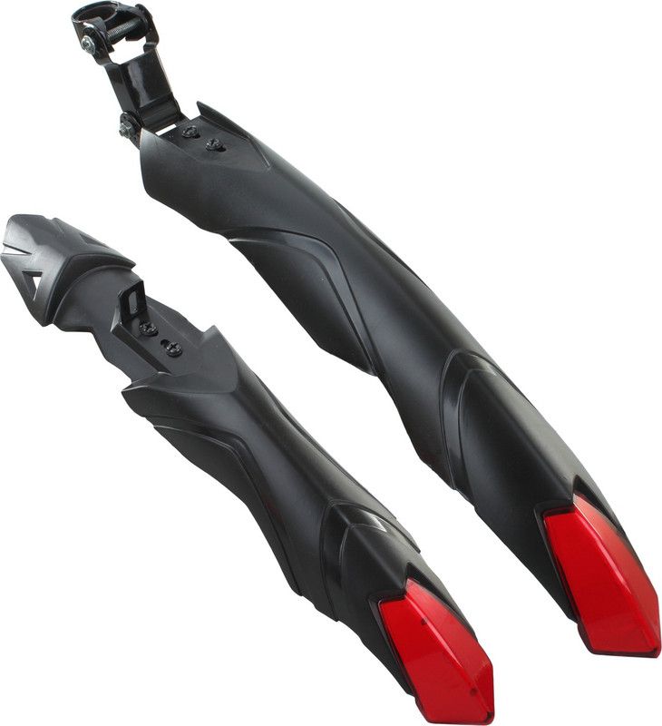 TUHI Hot Sale Bicycle Atom Mudguard with Night Reflector Full Length Front & Rear Fender  (Black, Red)