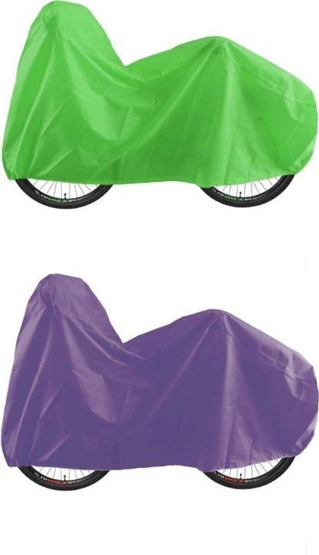 BikenWear Universal Combo of Green-Purple Bicycle Cover Free Size  (Green, Purple)