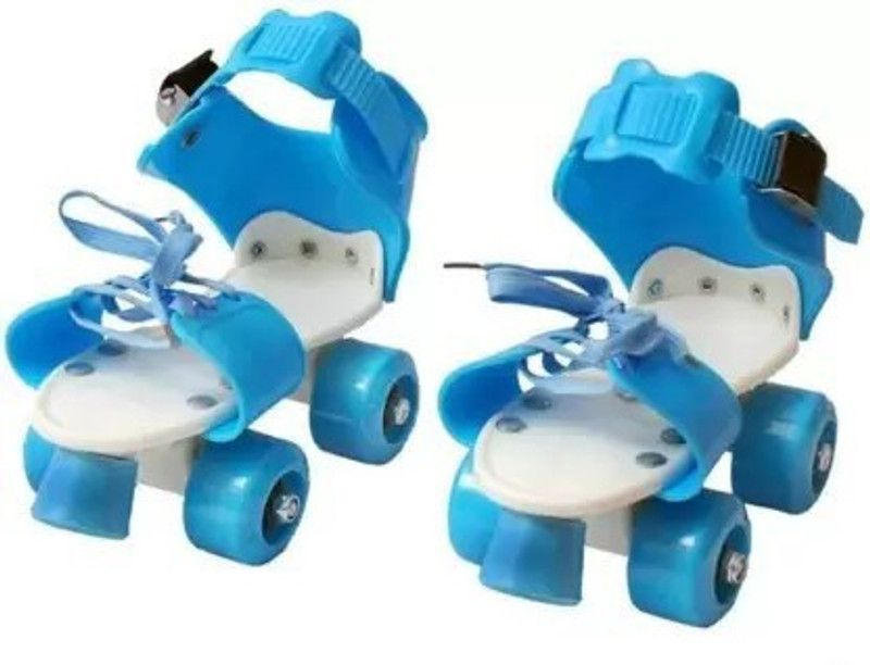 Basha mall Shoe Racer Quad Roller Skates Quad Roller Skates - Size 16/22 UK  (Blue, Red, Pink)
