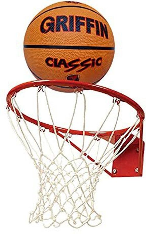 GRIFFIN Full Size Basketball Brick Size 7 with Ring Net , BasketBall Rubber Set Basketball - Size: 7  (Pack of 1)