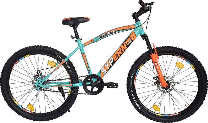 Sypern Bikes MAISI,27x1.1/2*, Single Speed, Front Suspension, Double Disc Brakes, Alloy Rim 27.5 T Mountain Cycle  (Single Speed, Green, Orange)