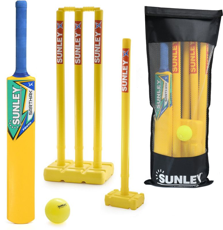 SUNLEY Plastic Cricket kit Youth Size 4 For Age Group 9-11 Years Youth Cricket Kit