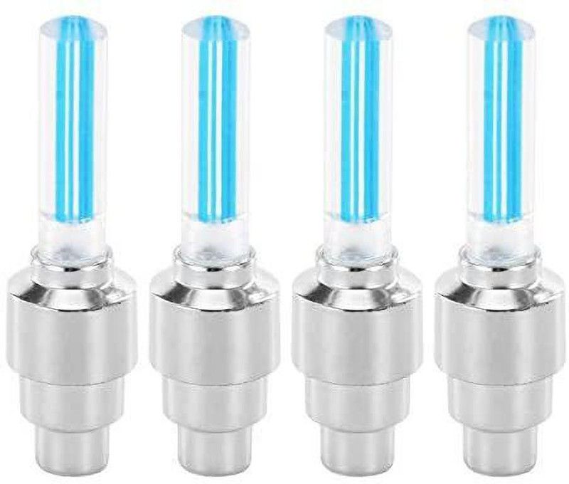 NSV Set Of 4 Bicycle Bike Car Tyre Valve Light LED Wheel Reflectors  (Blue)