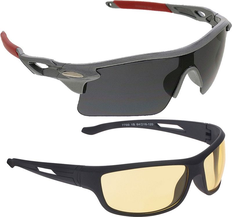VAST Combo Motorcycle Goggles  (Silver, Black, Grey)