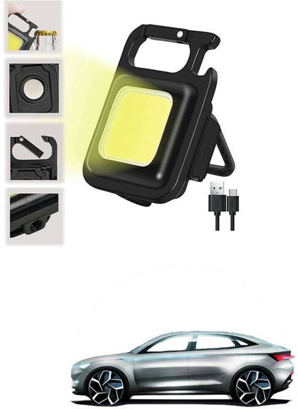 LOVMOTO Small LED Flashlight COB Rechargeable Keychain Q347 LED Lantern  (Black)