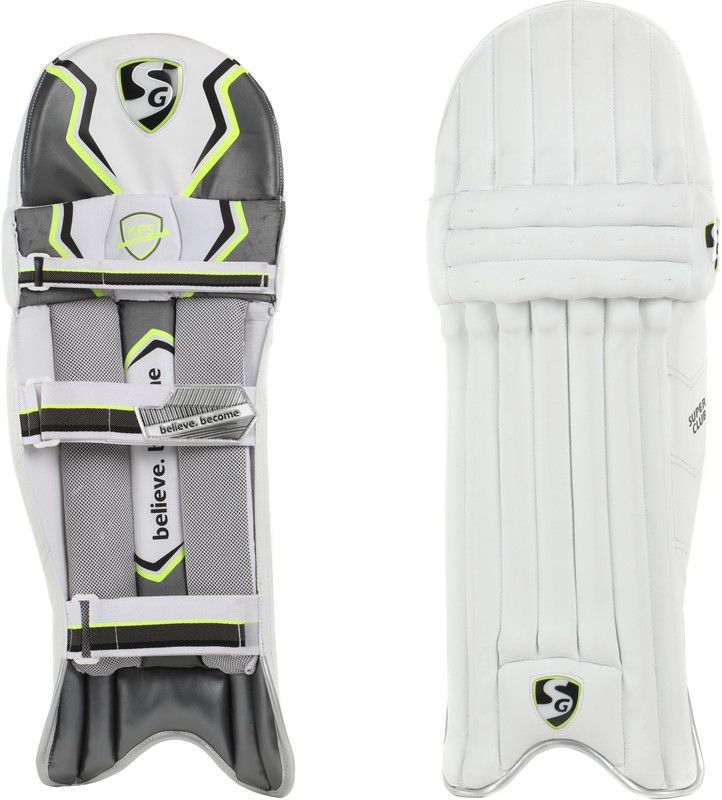 SG Super Club Jnr Boys (32 - 35 cm) Batting Pad  (White, Left Handed)
