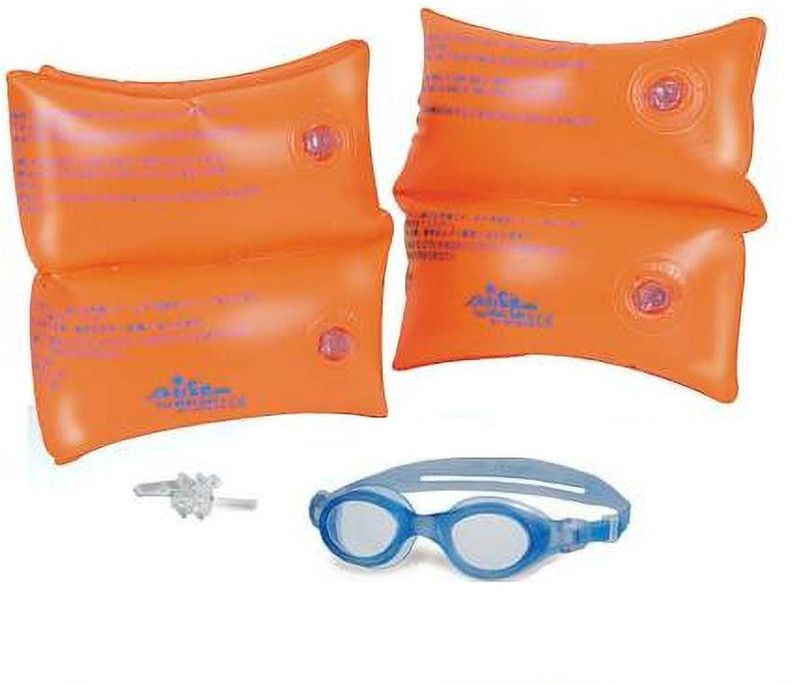 Baby & Sons Swimming Armbands & Google Pair Set Inflatable Pool Accessory Swimming Kit (2 TO 6 Years) Swimming Kit