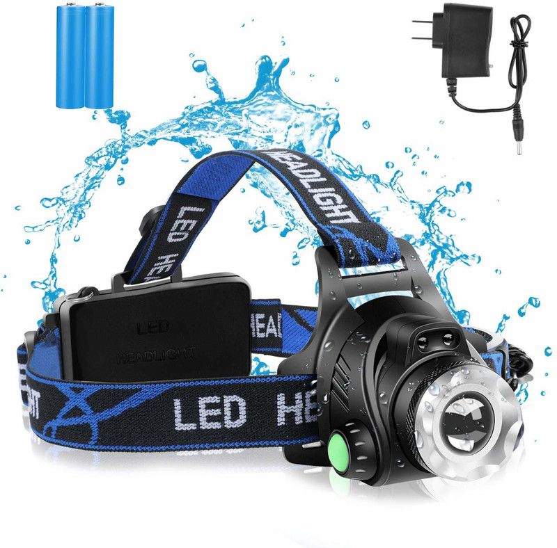 skyunion Rechargeable Head Flashlight LED Water Resistant For Fishing LED Headlamp LED Headlamp  (Multicolor)