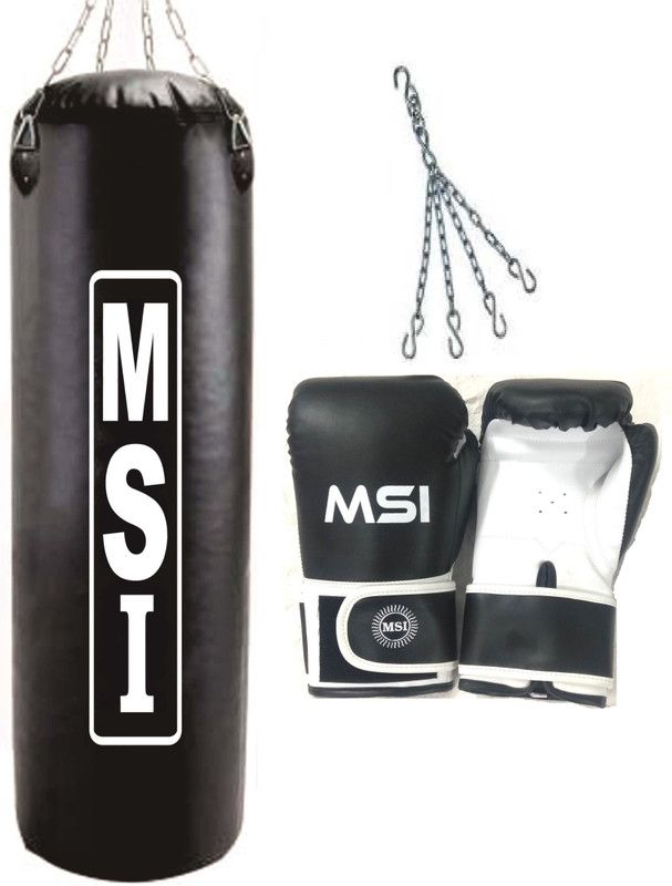 Monika Sports MSI Punching Bag With MSI Boxing Gloves Boxing Kit
