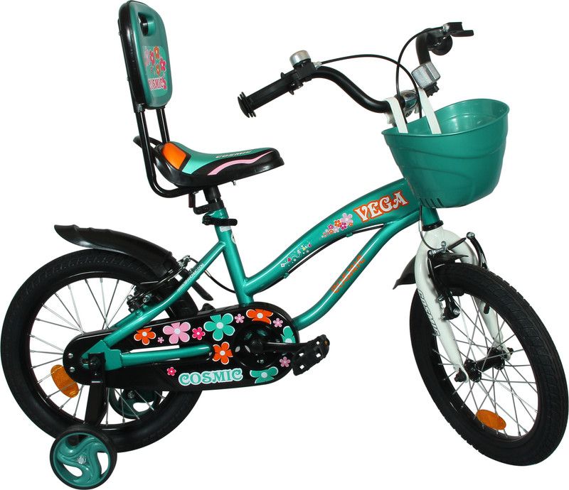 COSMIC VEGA 16 INCH KIDS BICYCLE - BLACK/GREEN 16 T Recreation Cycle  (Single Speed, Green, Black)