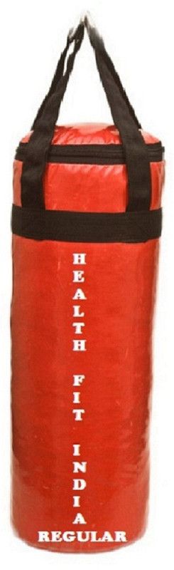HEALTH FIT INDIA Regular 2.0 Feet Long, SYNTHETIC LEATHER Material, RED Color, Unfilled with Hanging Straps Hanging Bag  (2.0, 24 kg)