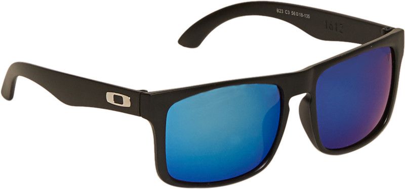 VAST UV Protected Blue Mirrored Rectangle Smart Fit Cycling Goggles  (Blue, Black)