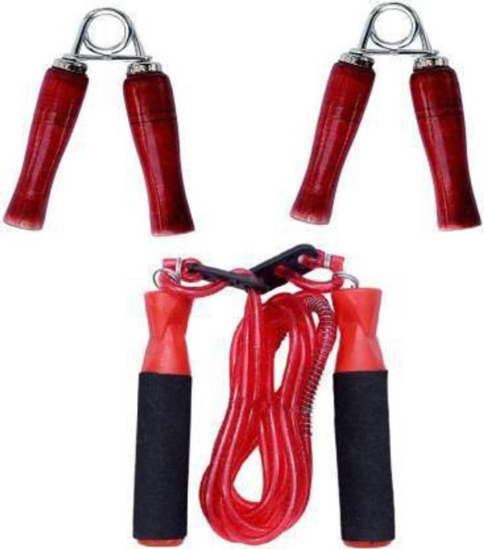Shuffle Skipping Rope With Foam Grip Handles + Wooden Hand Grip Gym & Fitness Kit Gym & Fitness Workout and Fitness
