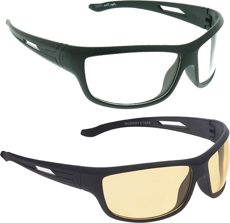 VAST Day And Night Vision Cycling Goggles  (White, Yellow)