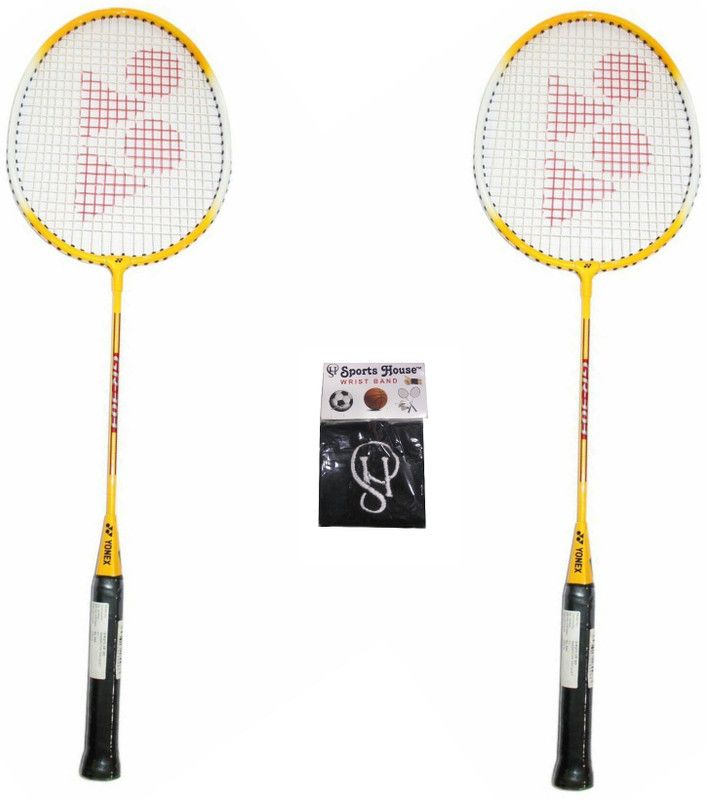 YONEX GR 303 Badminton Racquet (Pack of 2) With SportsHouse Wrist Band - Badminton Kit