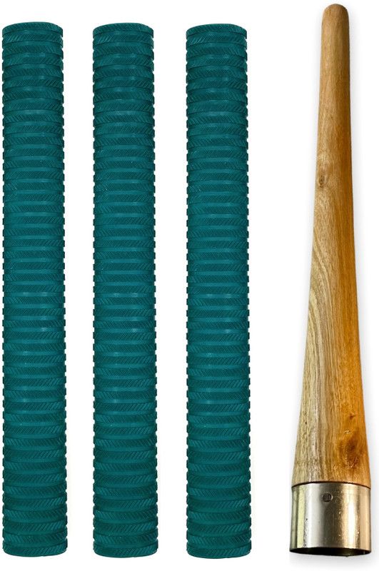 LIVOX First Quality Ring Texture 3 Cricket Bat Grips And 1 Grip Cone Extra Tacky  (Green, Pack of 4)