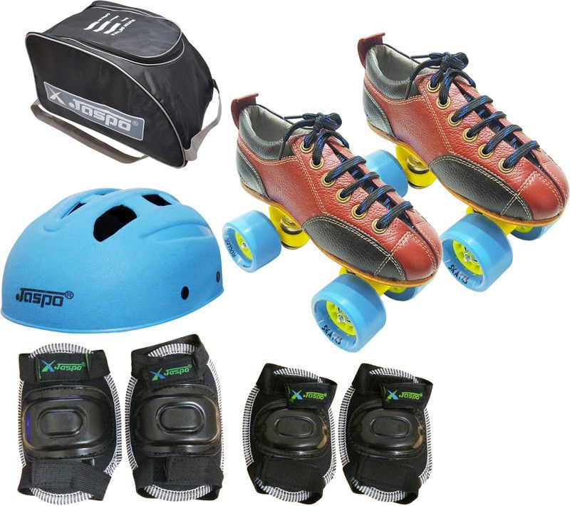 Jaspo Hail Stone Intact Shoe Skate combo Foot length 23.5 cms Size : 3 UK ( Age group 9-10 years) Skating Kit