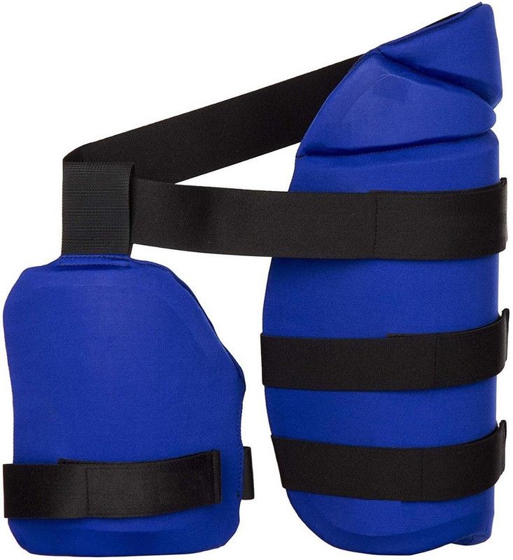 Spocco Cricket Batting Thigh Guard Protector Left & Right Handed for Boy Youth & Men Blue Cricket Inner Thigh Guard  (Blue, Black)