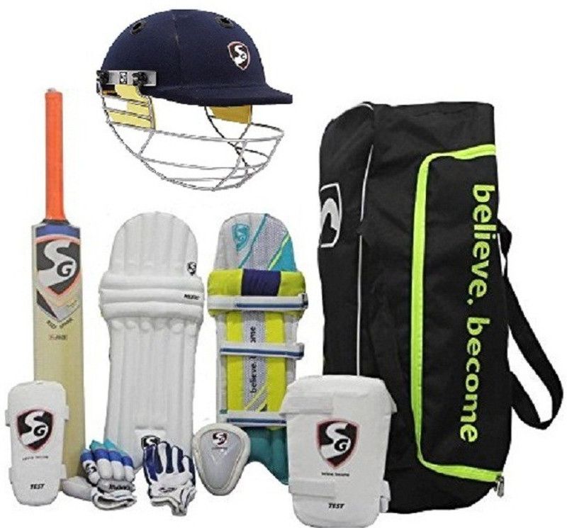 SG Cricket Set 4 No with Helmet (Ideal for 8-10 Years Child) Cricket Kit