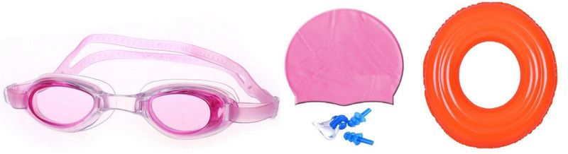 HEALTH FIT INDIA MULTICOLOR GOGGLES, CAP WITH EAR, NOSE PLUG & 60 CENTIMER TUBE Swimming Kit