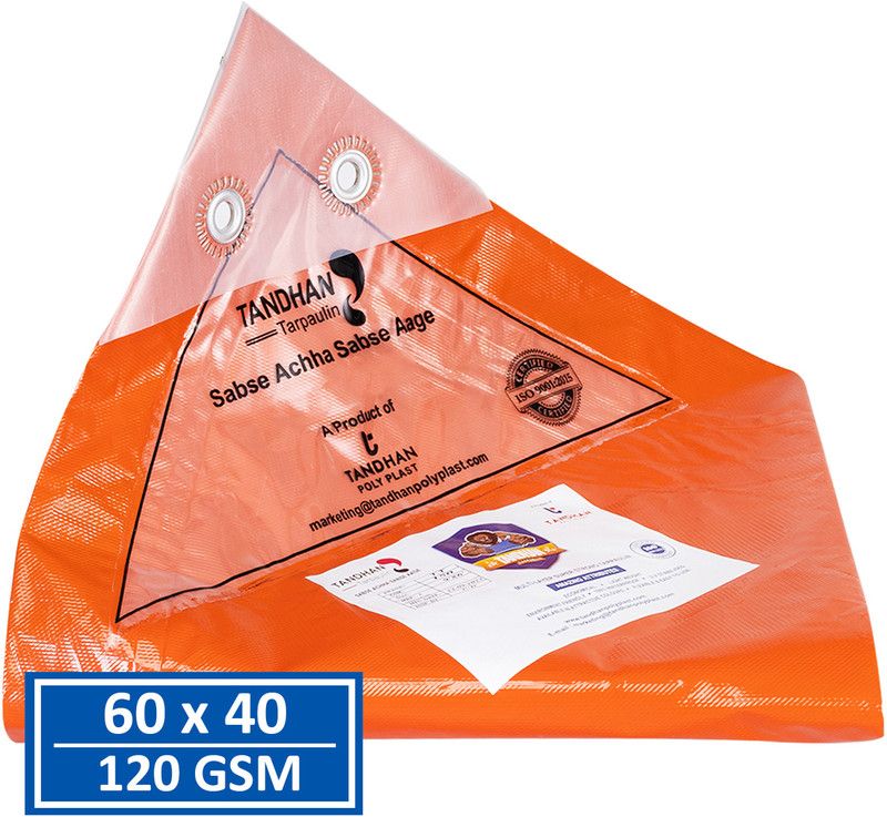 Tandhan Tarpaulin Cross Laminated Multilayer Reversible Dual Color 60 X 40 FT Tent - For Heavy Duty Waterproof Poly Tadpatri 120 Gsm Plastic Cover Tharpai, Thadika, Tarp  (Multicolor)