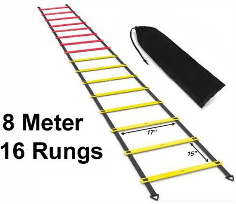 VICTORY Adjustable ( 8 Meter / 16 Rungs ) Speed Ladder For Training , Exercise, Gym and Any Sports Activity Speed Ladder  (Yellow)