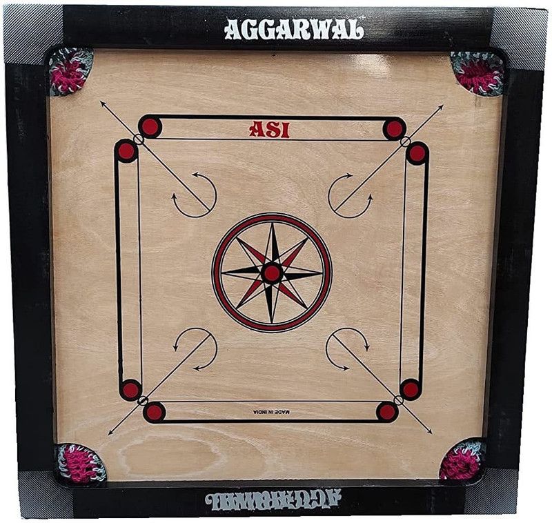 agarwal sports Carrom Board 27 x 27 inches, Border- 2 x1.5 inch, Ply Thickness 6mm 27 cm Carrom Board  (Brown)