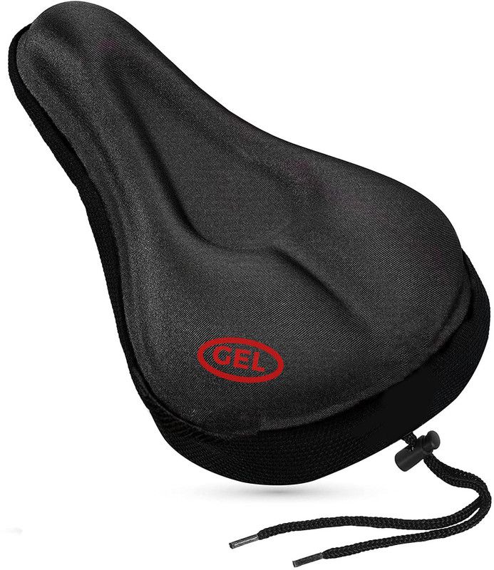 DSTECHBAR Cycling 3D Silicone Gel Pad Seat Saddle Cover Soft Cushion (Black) Bicycle Seat Cover Free Size  (Black)